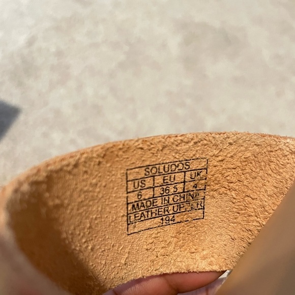 SOLUTOS Cadiz Leather Gold Espadrilles platform ankle Sandals size 6 - Picture 13 of 15